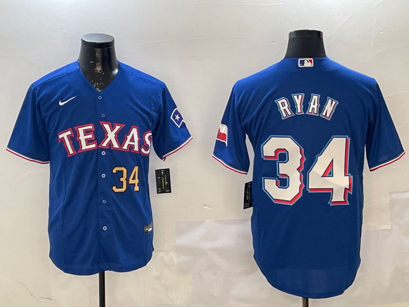 Men Texas Rangers #34 Ryan Blue Game 2025 Nike MLB Jersey style 3